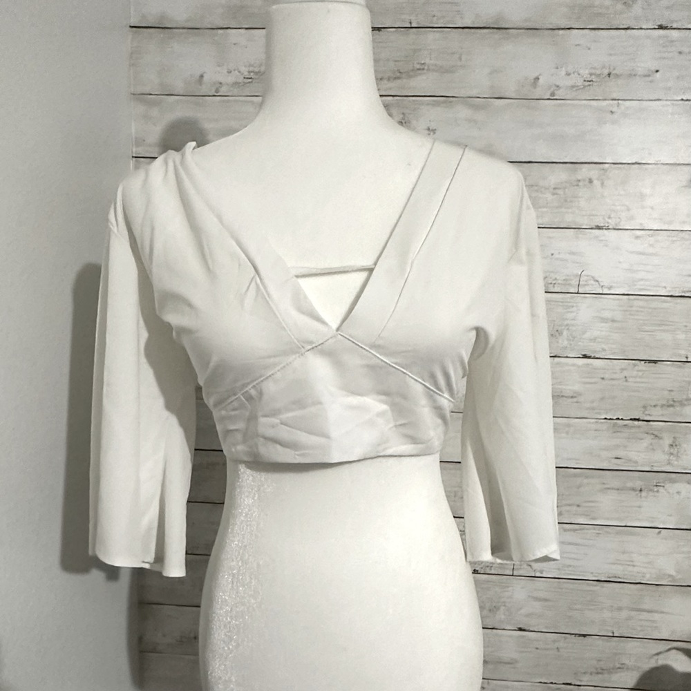 White Cropped Blouse